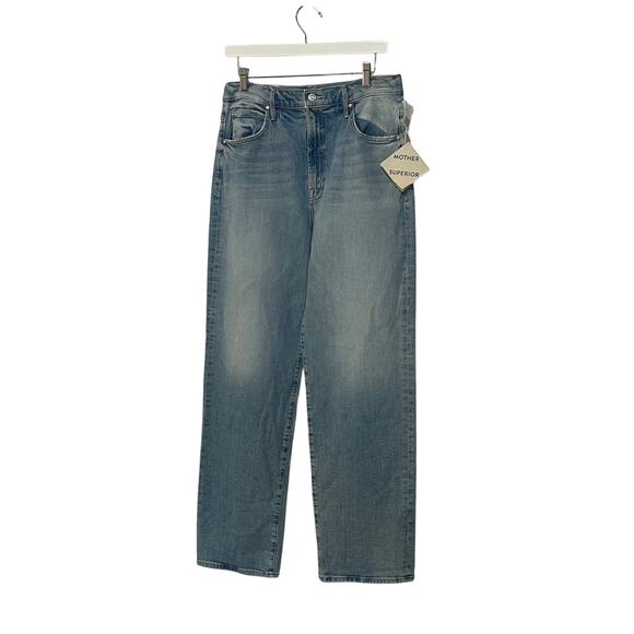 MOTHER JEANS WOMENS SIZE 27 SPITFIRE SNEAK HIGH RISE WIDE LEG I CONFESS BLUE NEW - Picture 3 of 13